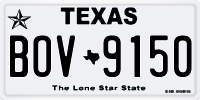 TX license plate BOV9150