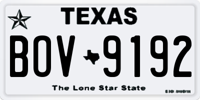 TX license plate BOV9192