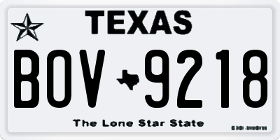 TX license plate BOV9218