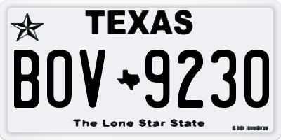 TX license plate BOV9230