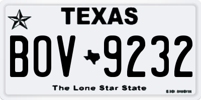 TX license plate BOV9232
