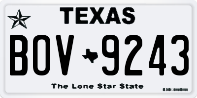 TX license plate BOV9243