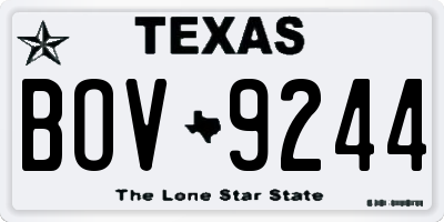 TX license plate BOV9244