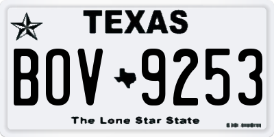 TX license plate BOV9253