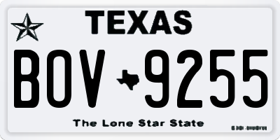 TX license plate BOV9255