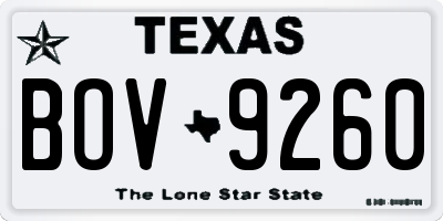 TX license plate BOV9260