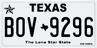 TX license plate BOV9296