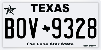 TX license plate BOV9328