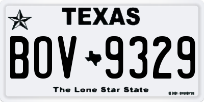 TX license plate BOV9329