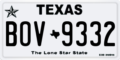 TX license plate BOV9332