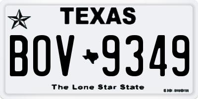 TX license plate BOV9349