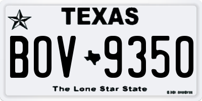 TX license plate BOV9350