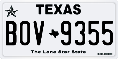 TX license plate BOV9355