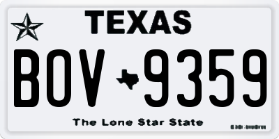 TX license plate BOV9359