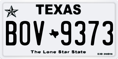 TX license plate BOV9373