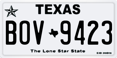 TX license plate BOV9423