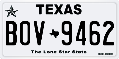 TX license plate BOV9462