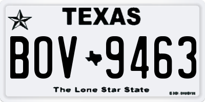 TX license plate BOV9463