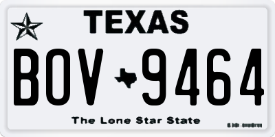 TX license plate BOV9464