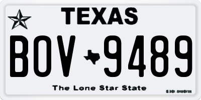 TX license plate BOV9489