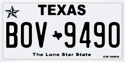 TX license plate BOV9490