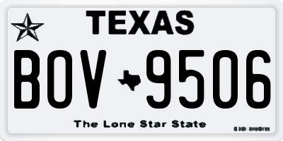 TX license plate BOV9506