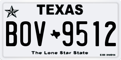 TX license plate BOV9512