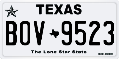TX license plate BOV9523