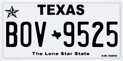 TX license plate BOV9525