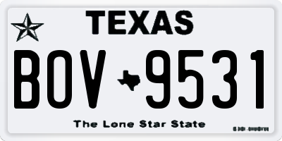 TX license plate BOV9531