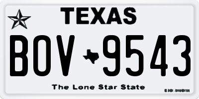 TX license plate BOV9543