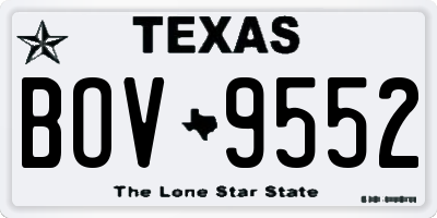 TX license plate BOV9552