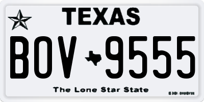 TX license plate BOV9555