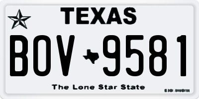 TX license plate BOV9581