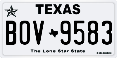 TX license plate BOV9583