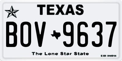 TX license plate BOV9637