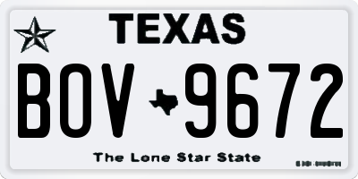 TX license plate BOV9672