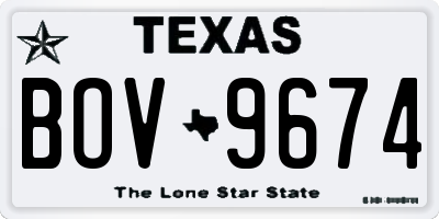 TX license plate BOV9674