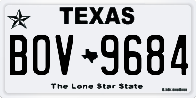TX license plate BOV9684
