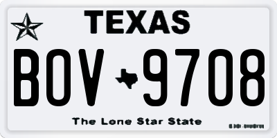 TX license plate BOV9708