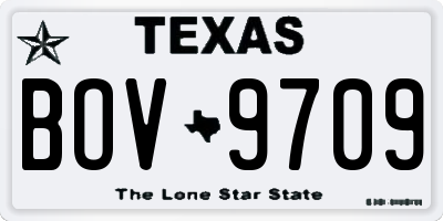 TX license plate BOV9709
