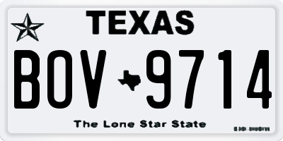 TX license plate BOV9714