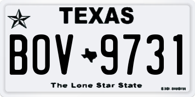 TX license plate BOV9731