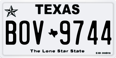 TX license plate BOV9744