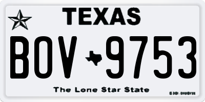 TX license plate BOV9753