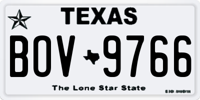 TX license plate BOV9766