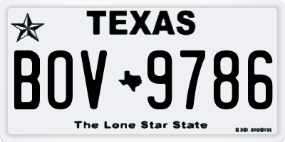 TX license plate BOV9786