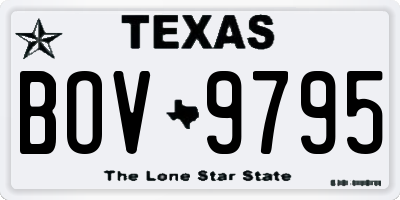 TX license plate BOV9795