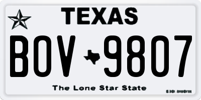 TX license plate BOV9807