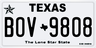 TX license plate BOV9808